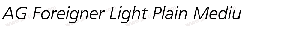 AG Foreigner Light Plain Medium字体转换